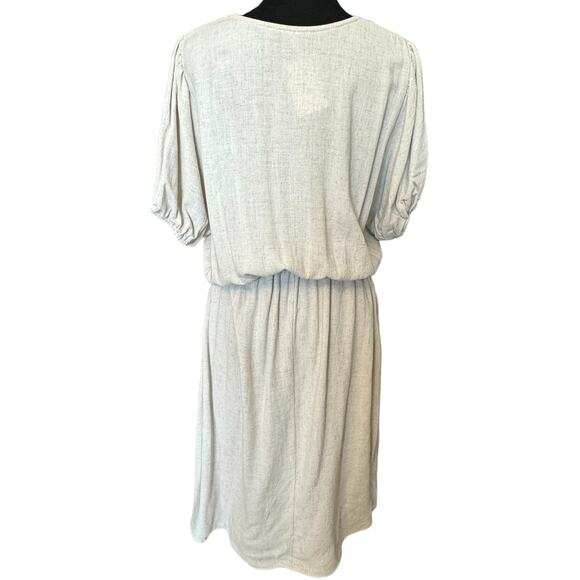 * New ~ VELVET TOUCH ~  Camel PUFF Sleeve Dress Size L ~ Fall - Picture 2 of 6